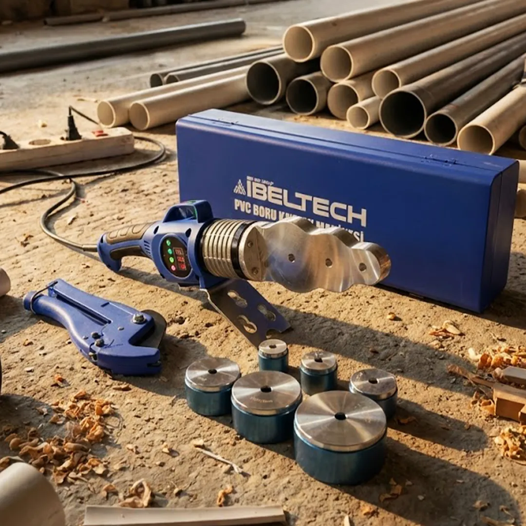 Ibeltech IBL-DBK01 1000W Dijital Göstergeli Profesyonel Plastik Boru Kaynak Makinesi Seti (20-63mm 6 Paftalı)