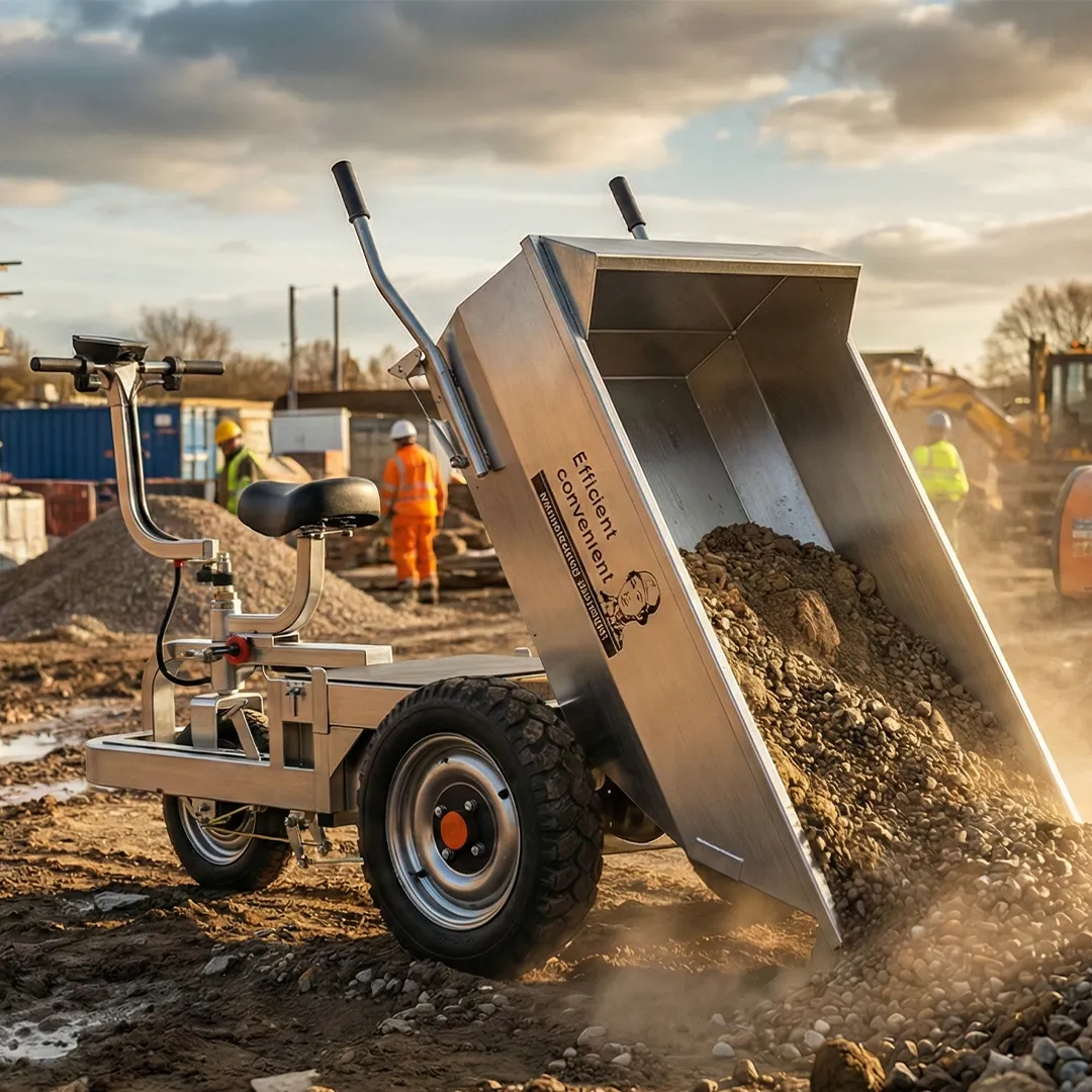 Balatlı 800W 48V Elektrikli Damperli Yük ve Yem Taşıma Arabası (400 Kg Kapasite)