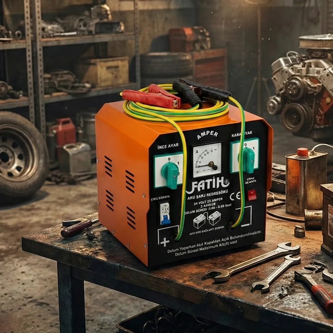 Fatih Fatih 24 Volt 25 Amper Akü Şarj Redresörü - 2 Akülük Profesyonel Şarj Cihazı (Hızlı Şarj)