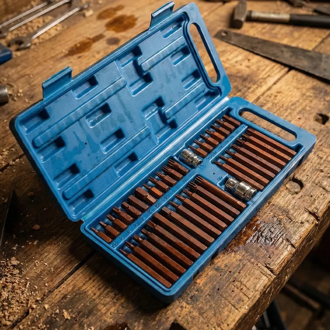 Poldi 40 Parça S2 Çelik Bit Uç Seti (Torx, Hex, Spline) - 3/8" ve 1/2" Adaptörlü