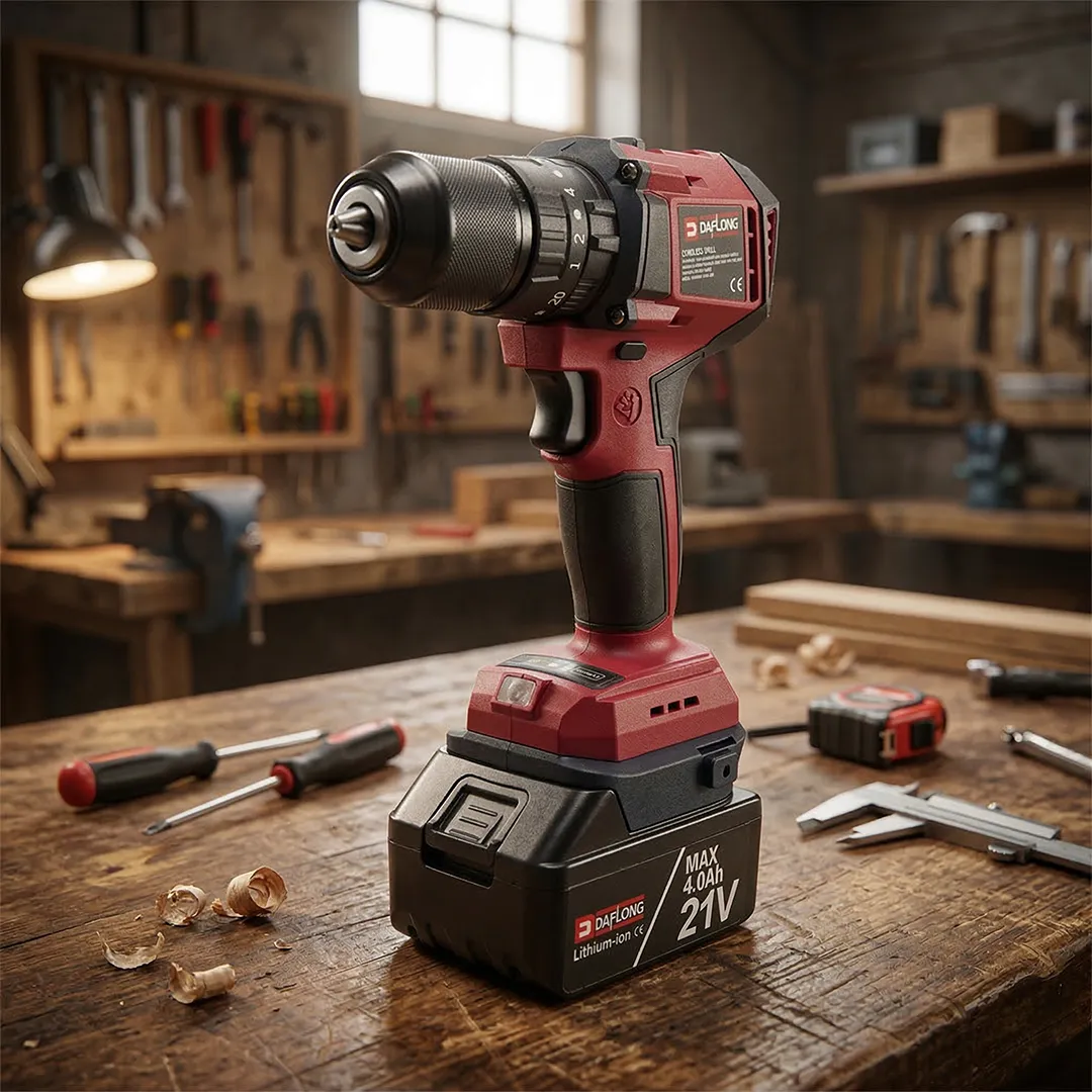 Daflong DFL13 21V 4.0Ah Profesyonel Çift Akülü Darbeli Matkap - 13mm Mandren