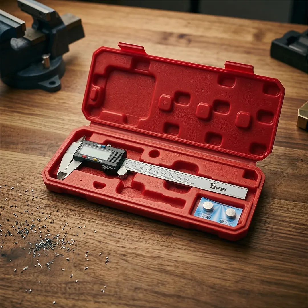 GFB GFB 1051 Büyük Ekran Dijital Kumpas 150 mm (Plastik Kutulu ve Yedek Pilli)