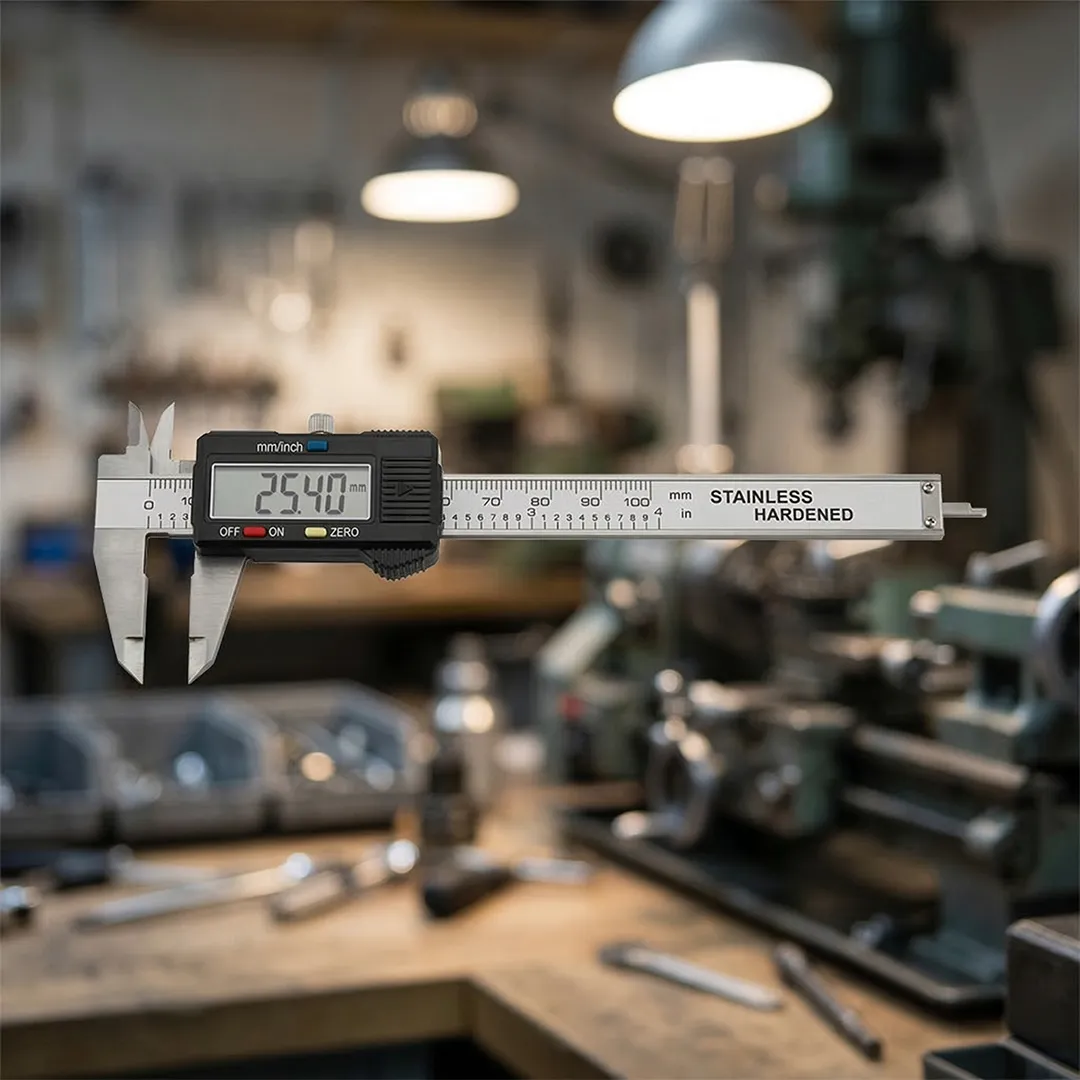 GFB GFB 1050 Sertleştirilmiş Paslanmaz Çelik Dijital Kumpas 100 mm (Kutulu ve Yedek Pilli)